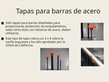 Slide 104: Tapas para barras de acero