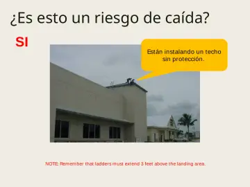 Slide 108: ¿Es esto un riesgo de caída?