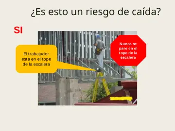 Slide 111: ¿Es esto un riesgo de caída?