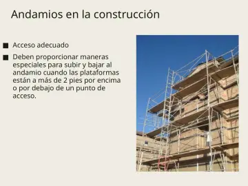 Slide 128: Andamios en la construcción
