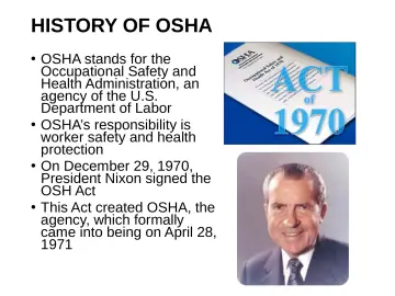 Slide 10: HISTORY OF OSHA