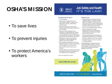Slide 11: OSHA’S M I SSI ON