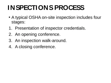 Slide 15: I NSPECTI ONS PROCESS