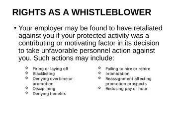 Slide 19: RIGHTS AS A WHISTLEBLOWER