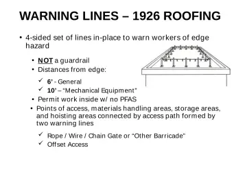 Slide 30: WARNING LINES – 1926 ROOFING