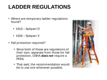 Slide 31: LADDER REGULATIONS
