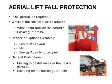 Slide 37: AERIAL LIFT FALL PROTECTION
