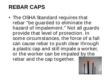 Slide 42: REBAR CAPS