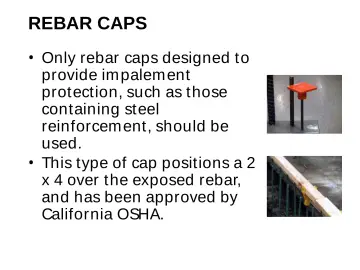 Slide 43: REBAR CAPS