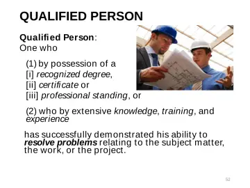 Slide 52: QUALIFIED PERSON
