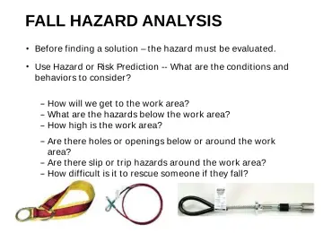 Slide 53: FALL HAZARD ANALYSIS