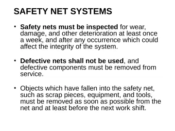 Slide 59: SAFETY NET SYSTEMS