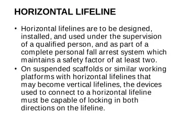 Slide 106: HORIZONTAL LIFELINE