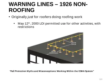 Slide 110: WARNING LINES – 1926 NON- ROOFING
