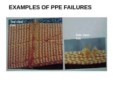 Slide 116: EXAMPLES OF PPE FAILURES