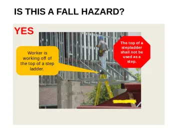 Slide 136: IS THIS A FALL HAZARD?
