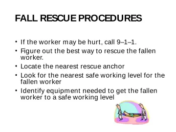 Slide 143: FALL RESCUE PROCEDURES