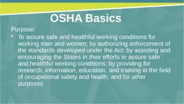 Slide 9: OSHA Basics