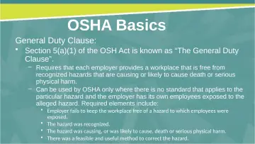 Slide 10: OSHA Basics