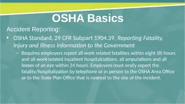 Slide 11: OSHA Basics