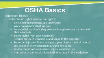 Slide 13: OSHA Basics