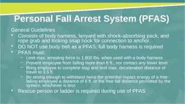 Slide 22: Personal Fall Arrest System (PFAS)