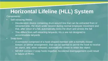 Slide 35: Horizontal Lifeline (HLL) System