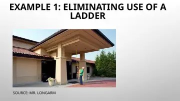Slide 28: EXAMPLE 1: ELIMINATING USE OF A LADDER