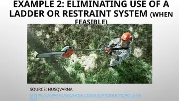 Slide 29: EXAMPLE 2: ELIMINATING USE OF A LADDER OR RESTRAINT SYSTEM (WHEN