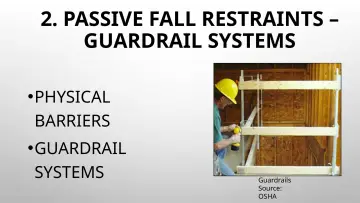 Slide 32: 2. PASSIVE FALL RESTRAINTS – GUARDRAIL SYSTEMS