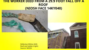 Slide 50: THE WORKER DIED FROM A 29.9 FOOT FALL OFF A ROOF