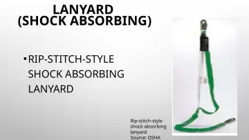 Slide 71: LANYARD (SHOCK ABSORBING)