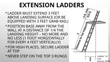 Slide 116: EXTENSION LADDERS