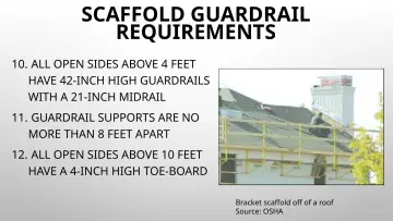 Slide 136: SCAFFOLD GUARDRAIL REQUIREMENTS