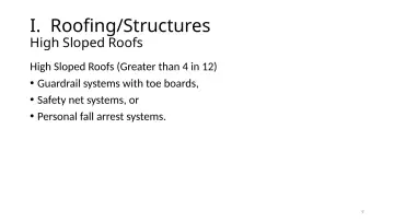 Slide 9: I. Roofing/Structures
