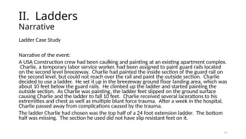 Slide 22: II. Ladders