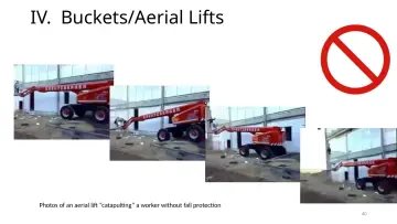 Slide 40: IV. Buckets/Aerial Lifts