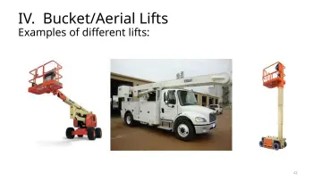 Slide 42: IV. Bucket/Aerial Lifts
