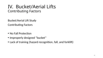 Slide 48: IV. Bucket/Aerial Lifts