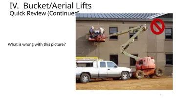 Slide 51: IV. Bucket/Aerial Lifts