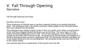 Slide 56: V. Fall Through Opening