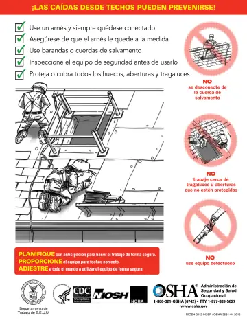 Page 1: ¡Las caídas desde techos pueden prevenirse!