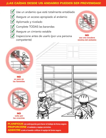 Page 4: ¡Las caídas desde un andamio pueden ser prevenidas!