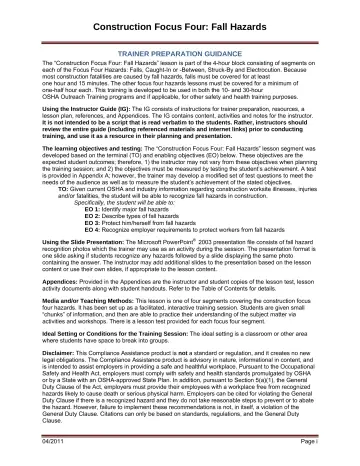 Page 5: TRAINER PREPARATION GUIDANCE