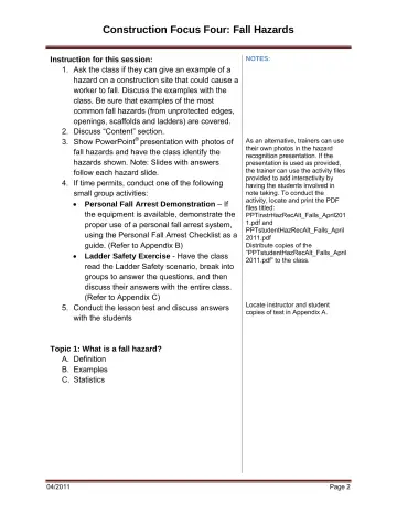 Page 8: Instruction for this session: