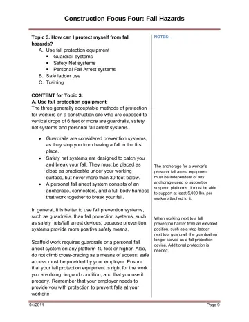 Page 15: Topic 3. How can I protect myself from fall hazards?