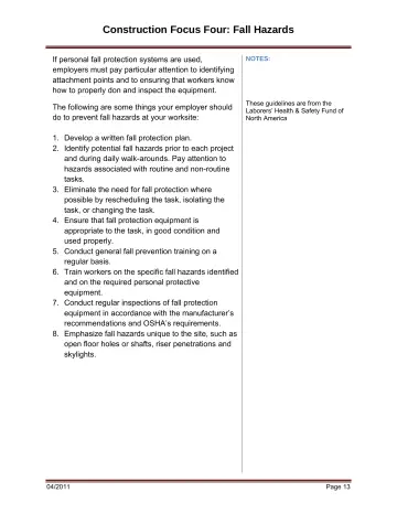Page 19: If personal fall protection systems are used, employers must pay particular attention to…