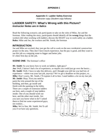 Page 29: LADDER SAFETY: What’s Wrong with this Picture?