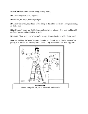 Page 38: SCENE THREE: Mike is inside, using the step ladder.