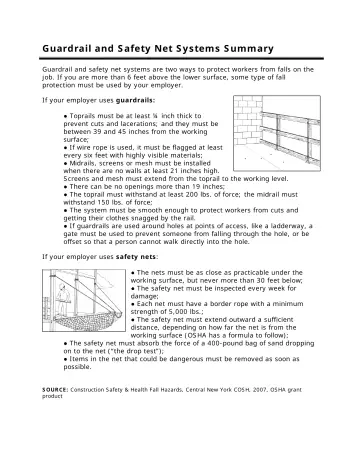Page 43: Guardrail and Safety Net Systems Summary